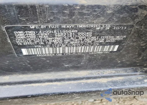 2014 Subaru Impreza Premium из США, поврежденный, VIN JF1GPAC62E8225230